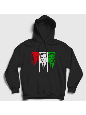 Presmono Unisex Siyah Pahlavi Kings Of Iran Iran Kapüşonlu Sweatshirt