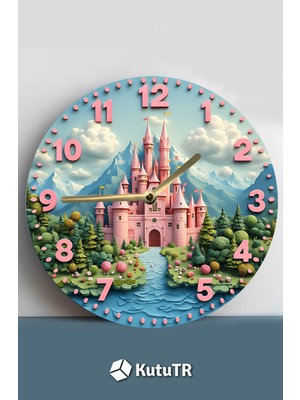 PremiumPort Şık 33 cm Mdf Duvar Saati, 2d Hd Baskı ve 3D Tasarım