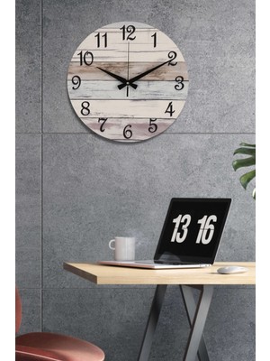 PremiumPort Modern Dekoratif 35 cm Doğa Temalı Sessiz Mekanizmalı Duvar Saati