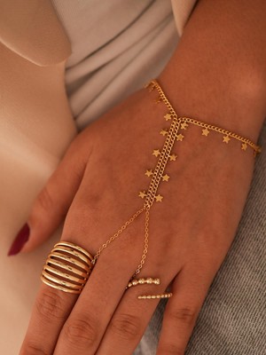 Zuum Yıldız Model Özel Tasarım 14K , Gold , Sarı Renk Ziincir Çelik Şahmeran
