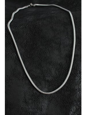 Shopwave 316L Çelik Oval Italyan Zincir Model Gümüş Renk Erkek Kolye - TJ-ERK1396