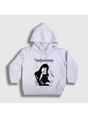 Presmono Unisex Çocuk Beyaz Peace Beabadoobee Beatrice Bea Kristi Kapüşonlu Sweatshirt