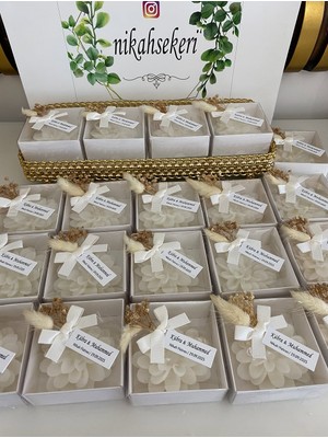 Siyah Lale Kutulu Mum Nikah, Söz, Nişan Hediyelik - 100 Adet