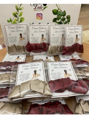 Siyah Lale Kına Tokası Hediyelik Bordo ve Krem Renk Karışık - 75 Adet