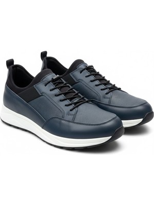 Zueofficial Erkek Hakiki Deri Lacivert Spor Ayakkabı Günlük Casual Ayakkabı