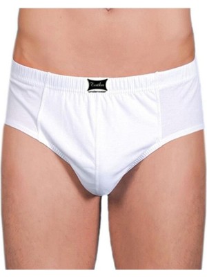 Tutku Erkek Beyaz Iç Çamaşır Penye Kom %100 Pamuk 3'lü Külot Slip-Beyaz-2xl