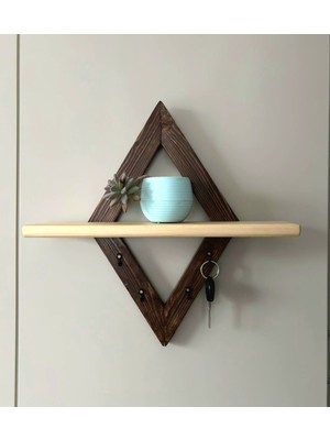 Doruk Ahşap Atölyesi Masif Ahşap Dekoratif Askılıklı Raf