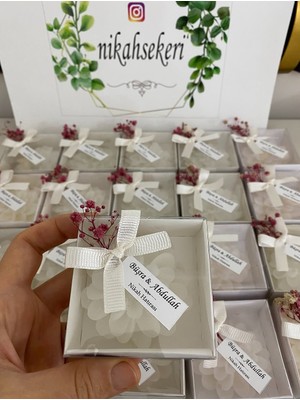 Siyah Lale Kutulu Mum Nikah, Söz, Nişan Hediyelik - 75 Adet