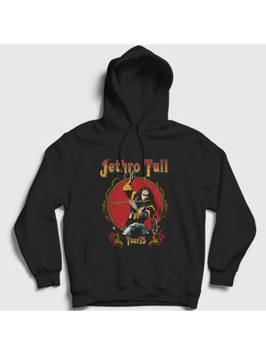 Presmono Unisex Siyah Tour 75 Jethro Tull Kapüşonlu Sweatshirt