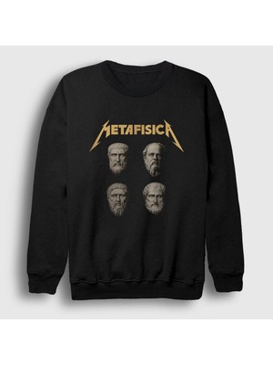 Presmono Unisex Siyah Metafizik Filozoflar Felsefe Metafisica Sweatshirt