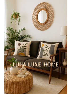 Luna Luxe Home Terra | Bohem Tasarım 2'li Dekoratif Kırlent Kılıfı Seti (43X43CM)