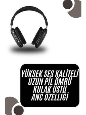 Senson Kulak Üstü Kablosuz Bluetooth Kulaklık Yumuşak Süngerli Sd Kart Girişli - Lisinya