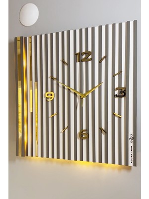 PremiumPort Modern 48X48CM Işıklı Pilli LED Sessiz Mekanizma Duvar Saati
