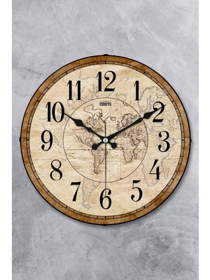 PremiumPort Bombe Cam Akar Saniye Sessiz Mekanizma Dekoratif Duvar Saati 36 cm