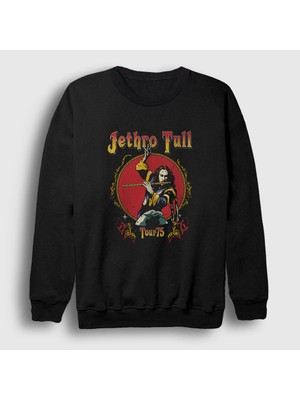 Presmono Unisex Siyah Tour 75 Jethro Tull Sweatshirt