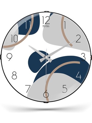 PremiumPort Şık 36CM Cam Duvar Saati, Sessiz Mekanizma, Modern Tasarım