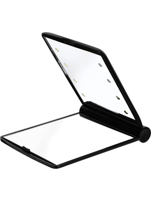 Monozone 3 Renk Seçenekli Katlanır Mini Işıklı Makyaj Aynası 8 LED PILLI(23A 12V Pil Dahildir)