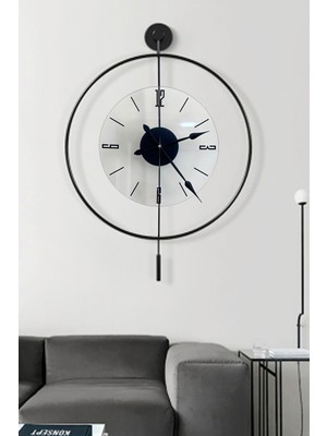 PremiumPort Modern Siyah Nano Abs Duvar Saati, Büyük Boy, Şeffaf Tasarım