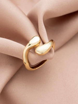 Xuping Çapraz Tasarım Özel Seri 14K , Gold , Sarı Renk Çelik Yüzük