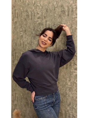Leilaa Kapüşonlu Midi Boy Modal Sweatshirt