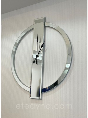 PremiumPort Şık Gümüş Ayna Duvar Saati 70X80 Cm, Modern ve Zarif Tasarım