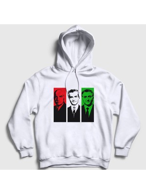 Presmono Unisex Beyaz Pahlavi Kings Of Iran Iran Kapüşonlu Sweatshirt