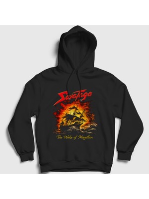 Presmono Unisex Siyah The Wake Of Magellan Savatage Kapüşonlu Sweatshirt