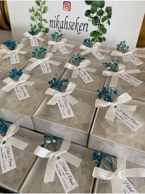 Siyah Lale Kutulu Mum Nikah, Söz, Nişan Hediyelik - 75 Adet