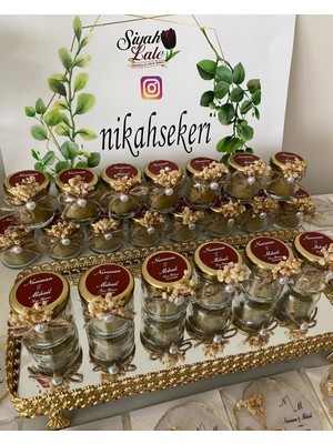 Siyah Lale Cam Kavanoz Mum Nikah, Söz, Nişan, Kına Hediyelik - 75 Adet