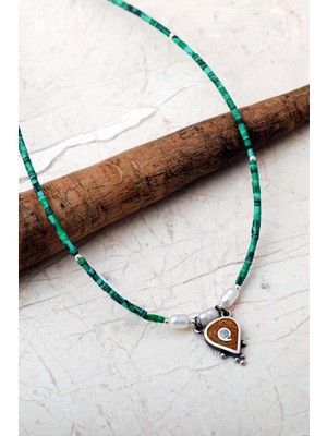 Sümer Telkari Mozaik Işlemeli 925 Ayar Gümüş Kolye 8100