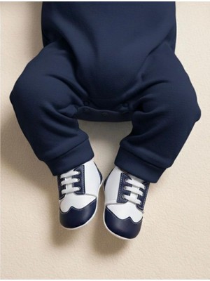 Minissa Baby Kids Hakiki Deri Bebek Ayakkabısı Kaydırmaz Tabanlı Ilk Adım Ayakkabısı Bağcıklı