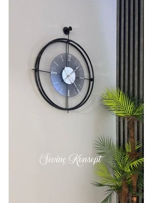 PremiumPort Füme Cam Büyük Metal Duvar Saati, Modern Dekorasyon Için Şık Tasarım