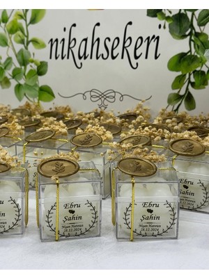 Siyah Lale Bubble Mum Kutulu Nikah, Söz, Nişan Hediyelik - 50 Adet