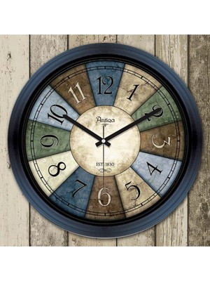 PremiumPort Şık Fransız Tarzı Camlı Dekoratif Duvar Saati 35X35 cm