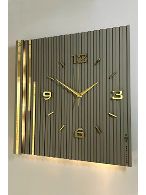 PremiumPort Şık Modern 48X48CM Işıklı Pilli LED Duvar Saati Ant-Ant-Sarı Tasarım