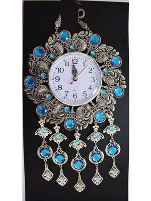 PremiumPort Büyük Nazar Boncuklu Şık Duvar Saati, Modern ve Zarif Tasarım