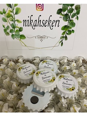 Siyah Lale Açacak Magnet Nikah, Söz, Nişan Hediyelik 100 Adet