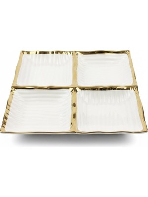 sembol Daphne Bölmeli Servis Tabağı 27X27 cm