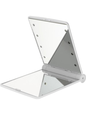 Monozone 3 Renk Seçenekli Katlanır Mini Işıklı Makyaj Aynası 8 LED PILLI(23A 12V Pil Dahildir)
