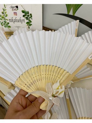 Siyah Lale Ahşap Yelpaze Kına, Nikah, Söz, Nişan Hediyelik - 75 Adet