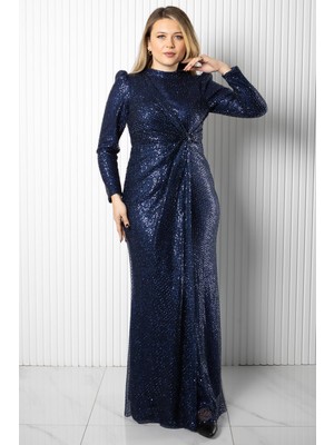 Modaviki Gül Abiye  Lacivert AHN280