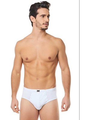 Tutku Erkek 12'li Paket Pamuk Kom Slip Külot -  0109-BEYAZ-XL