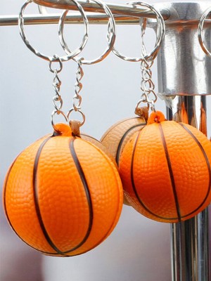 Parti Pera Mini Yuvarlak Basketbol Topu Anahtarlık Stres Topu