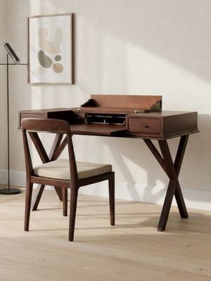 Gazzini Furniture Roma Cross Klasik Ahşap Çalışma Masası