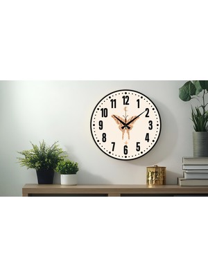 PremiumPort Modern Uv Baskılı Rakamlı Duvar Saati, Sessiz Mekanizma, Metal Akrep Yelkovan