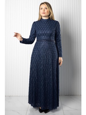 Modaviki Lina Abiye Elbise Lacivert ELB80