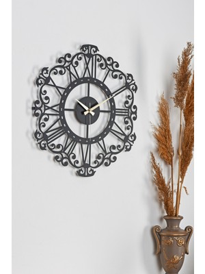 PremiumPort Modern Siyah Metal Duvar Saati 41X41 Cm, Sessiz Mekanizma