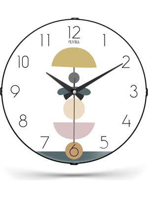 PremiumPort Şeffaf Cam Duvar Saati, Sessiz Mekanizma, 36CM, Modern Tasarım