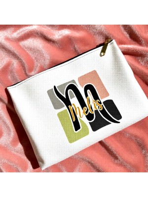 Tişört Kodu Kişiye Özel Isimli Gabardin Fermuarlı Çanta – 340 Gr/m² Kalın Kumaş, 21×15 cm