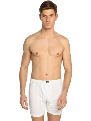 Tutku Erkek Beyaz 12'li Paket Penye Paçalı Külot ELF568TCCM12 Yeni Sezon-Beyaz-3xl